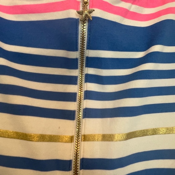 Lilly Pulitzer Lena Lapis Blue Tiki Stripe dress Sz Small - Picture 7 of 8